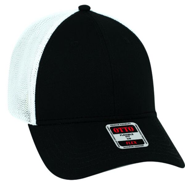 OTTO CAP "OTTO FLEX" Fitted 6 Panel Low Profile Mesh Back Trucker Hat Thumbnail